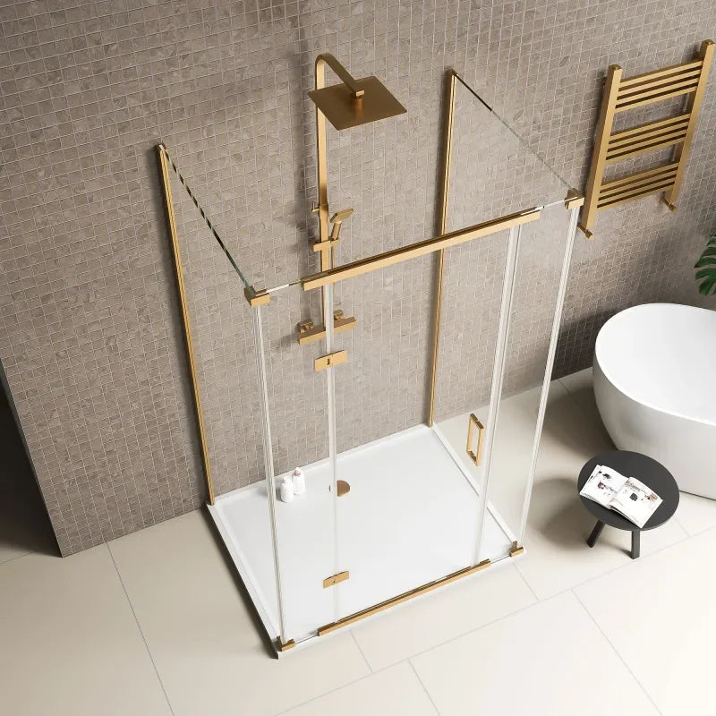 Linnea Cashmere Suite with 1200mm Havana Gold Shower Enclosure — Vanity, Toilet Unit & Shower