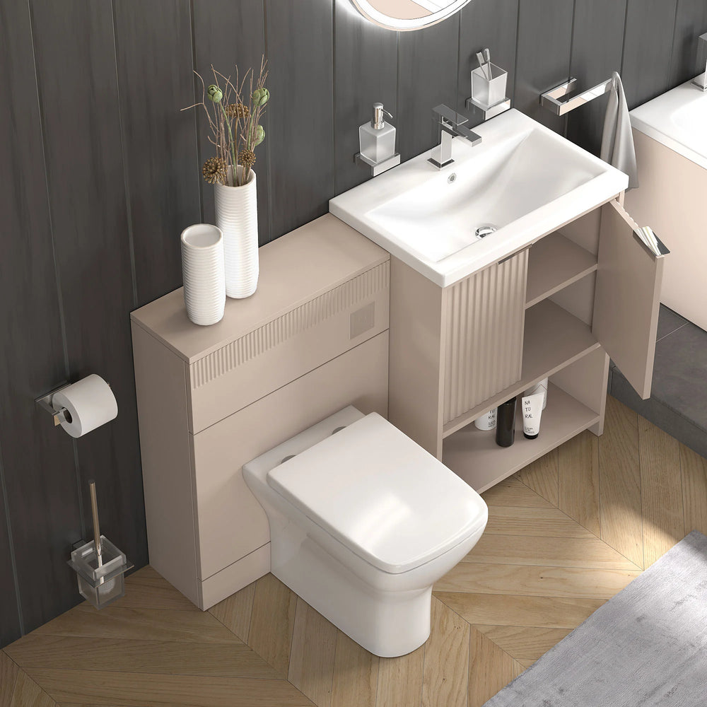 Linnea Cashmere Suite with 600mm Vanity and Back-to-wall Toilet Unit