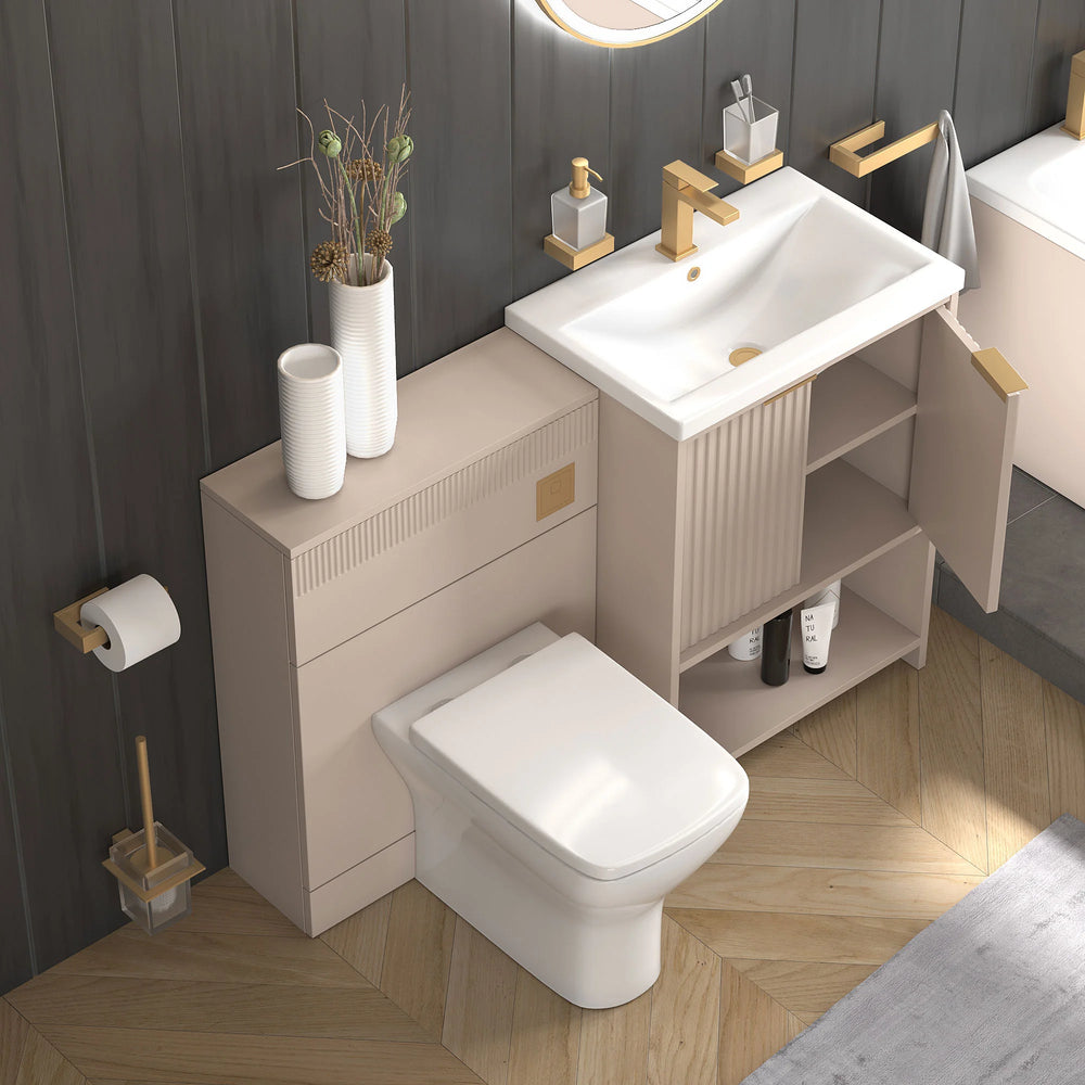 Linnea Cashmere Suite with 600mm Vanity and Back-to-wall Toilet Unit