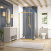 Linnea Cashmere 1000mm Vanity Unit, BTW Toilet Unit and 1200mm Corner Shower Enclosure Suite | Clear or Smoked Glass | Gold Hardware