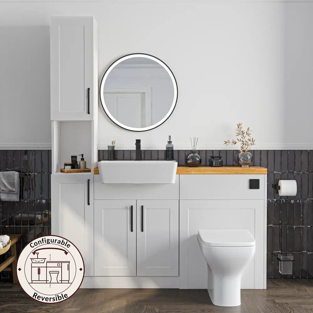Oliver White Shaker Fitted Furniture Combination with Tall Boy Storage