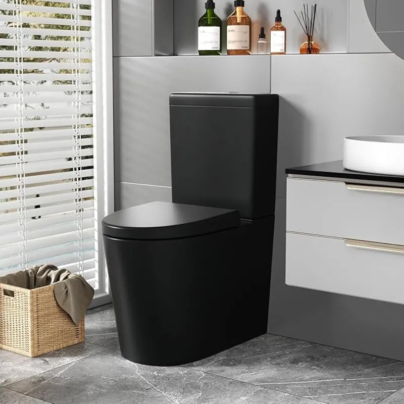 Alessio close couple cistern in matt black, bold modern statement piece for contemporary bathrooms