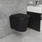 Alessio wall hung toilet pan in matt black, bold modern space-saving design lifting off the floor