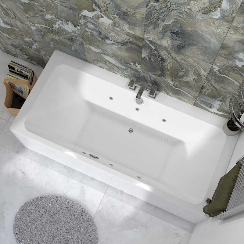 1700 x 800mm 6 or 14 Jets Double Ended Whirlpool Bath Vernwy