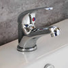 Poma basin mono mixer tap with waste in chrome, clean modern single-lever design with popup waste