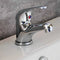 Poma basin mono mixer tap with waste in chrome, clean modern single-lever design with popup waste