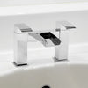 Glenoe waterfall bath filler tap in chrome, calming cascading water flow with modern lever design