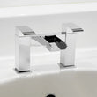 Glenoe waterfall bath filler tap in chrome, calming cascading water flow with modern lever design