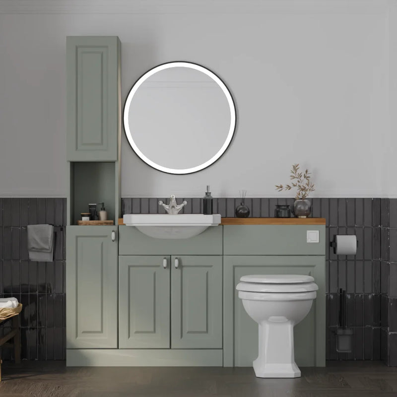 Oliver Traditional Sage Green Fitted Furniture Combination with Tall Boy Storage