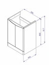 Zentro 600mm Floorstanding White Vanity Unit