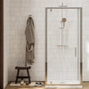 Radiant three-sided shower enclosure