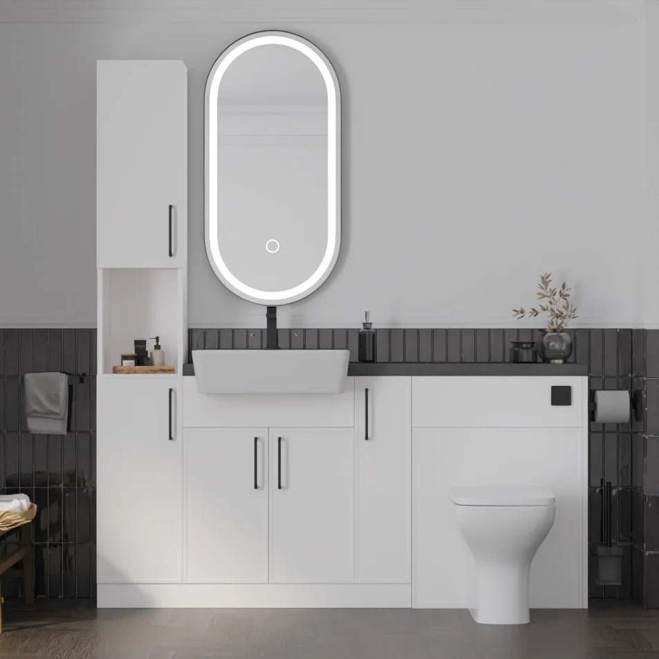 Oliver 1700 Matt White Shaker Fitted Furniture Combination with Tall Boy