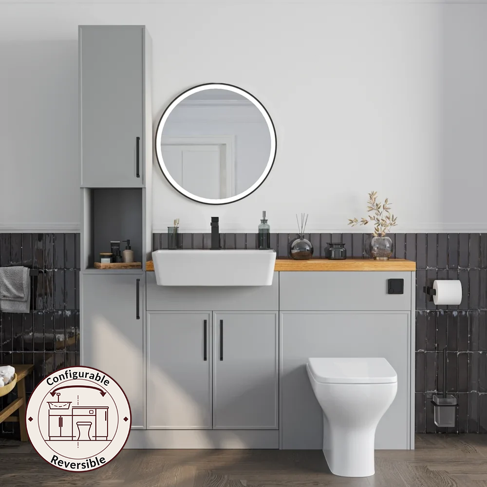 Oliver Grey Slim Shaker Fitted Furniture Combination with Tall Boy Storage
