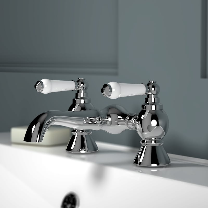 Clarice bath filler tap in chrome, no waste, classic traditional styling with timeless heritage profile