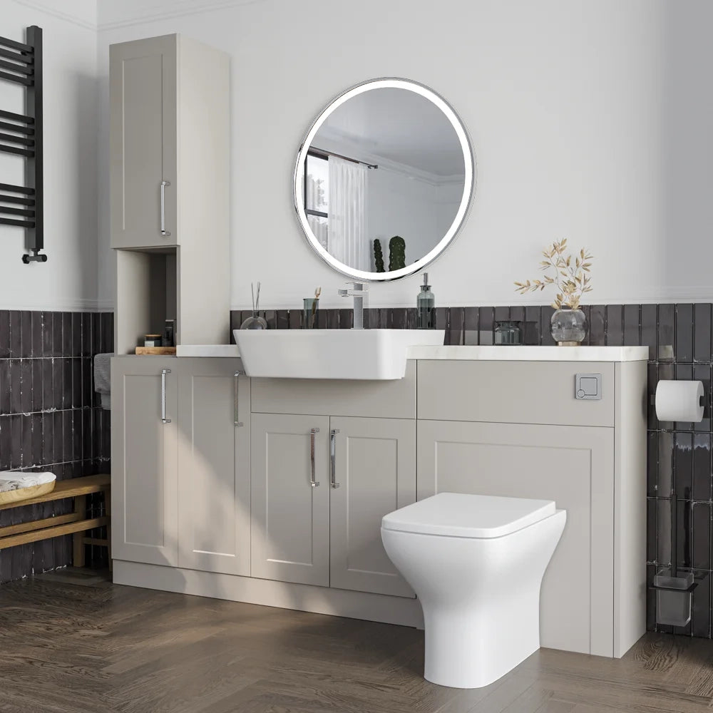Oliver 1700 Cashmere Shaker Fitted Furniture Combination with Tall Boy