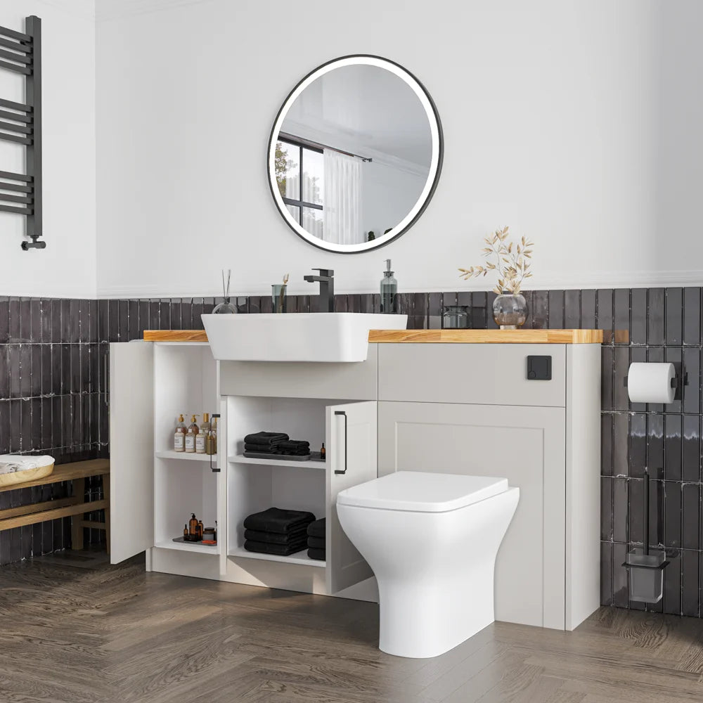 Oliver 1500 Cashmere Shaker Fitted Furniture Combination