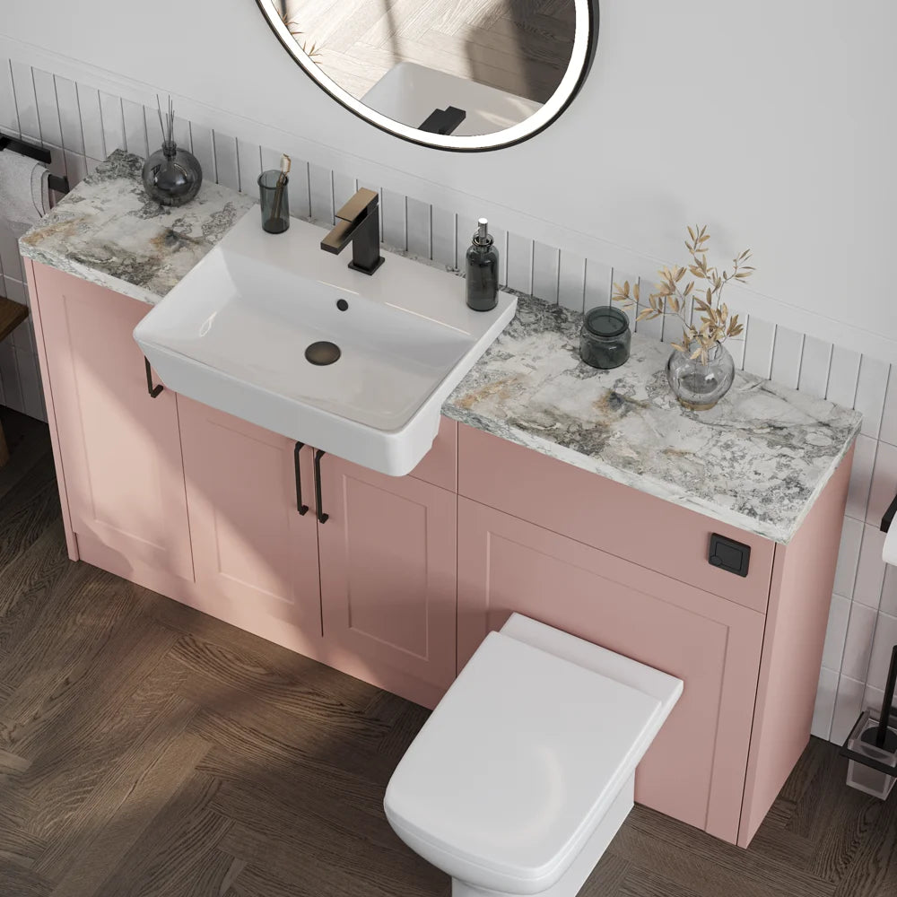 Oliver 1500 Matt Pink Shaker Fitted Furniture Combination