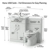 Kiana 1050mm Combination Vanity Unit & BTW Toilet Complete Suite