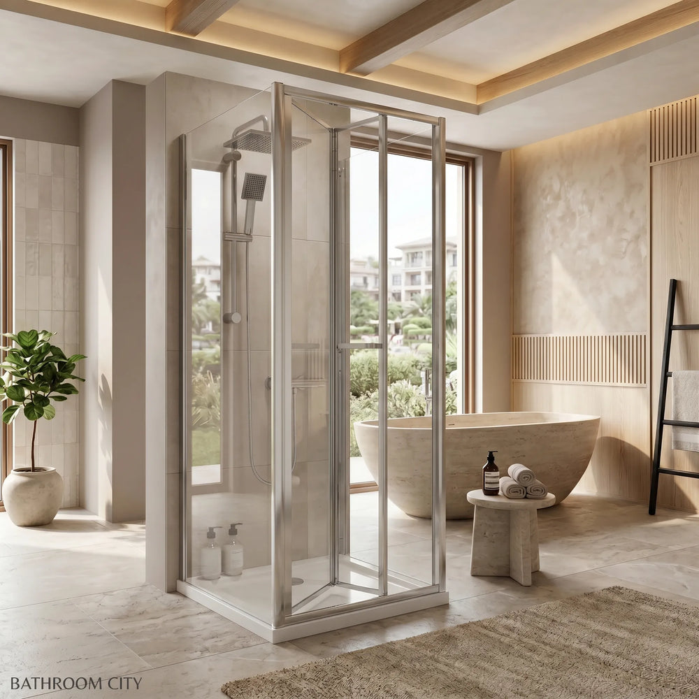 700mm x 700mm 3 Sided Bifold Square Shower Enclosure Radiant