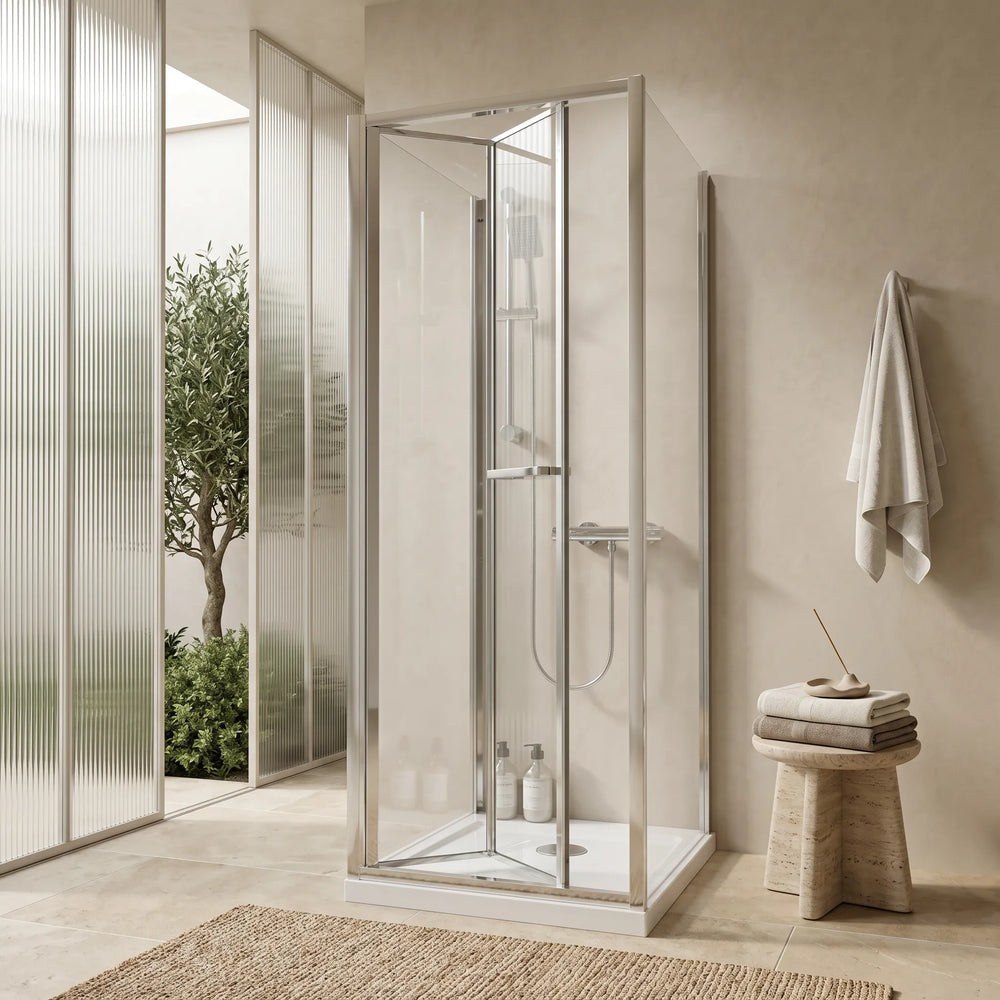 700mm x 700mm 3 Sided Bifold Square Shower Enclosure Radiant