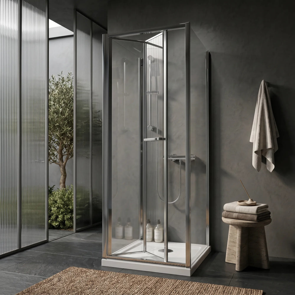 700mm x 700mm 3 Sided Bifold Square Shower Enclosure Radiant