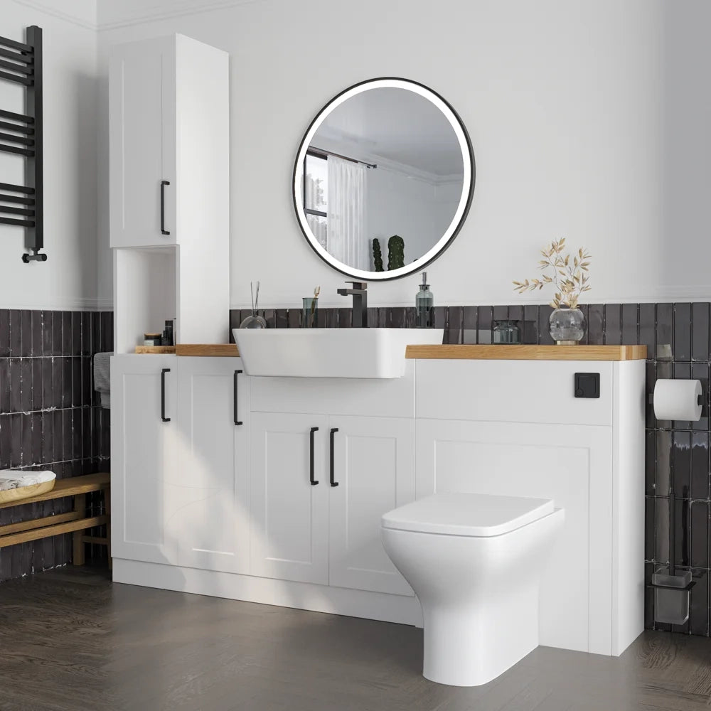 Oliver 1700 Matt White Shaker Fitted Furniture Combination with Tall Boy