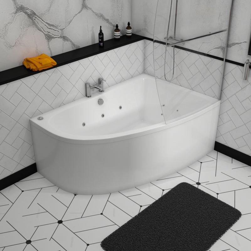 1500 x 1000mm Corner 8 or 14 Jet Whirlpool Bath
