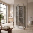 760mm x 760mm 3 Sided Bifold Square Reduced Height Shower Enclosure Radiant
