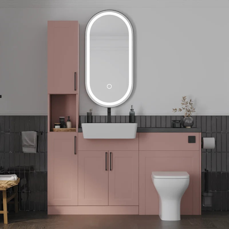Oliver 1500 Matt Pink Shaker Fitted Furniture Combination with Tall Boy
