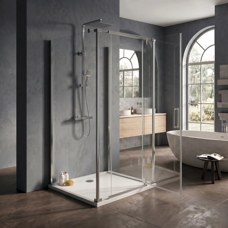 800mm x 800mm 3 Sided Pivot Square Shower Enclosure Radiant