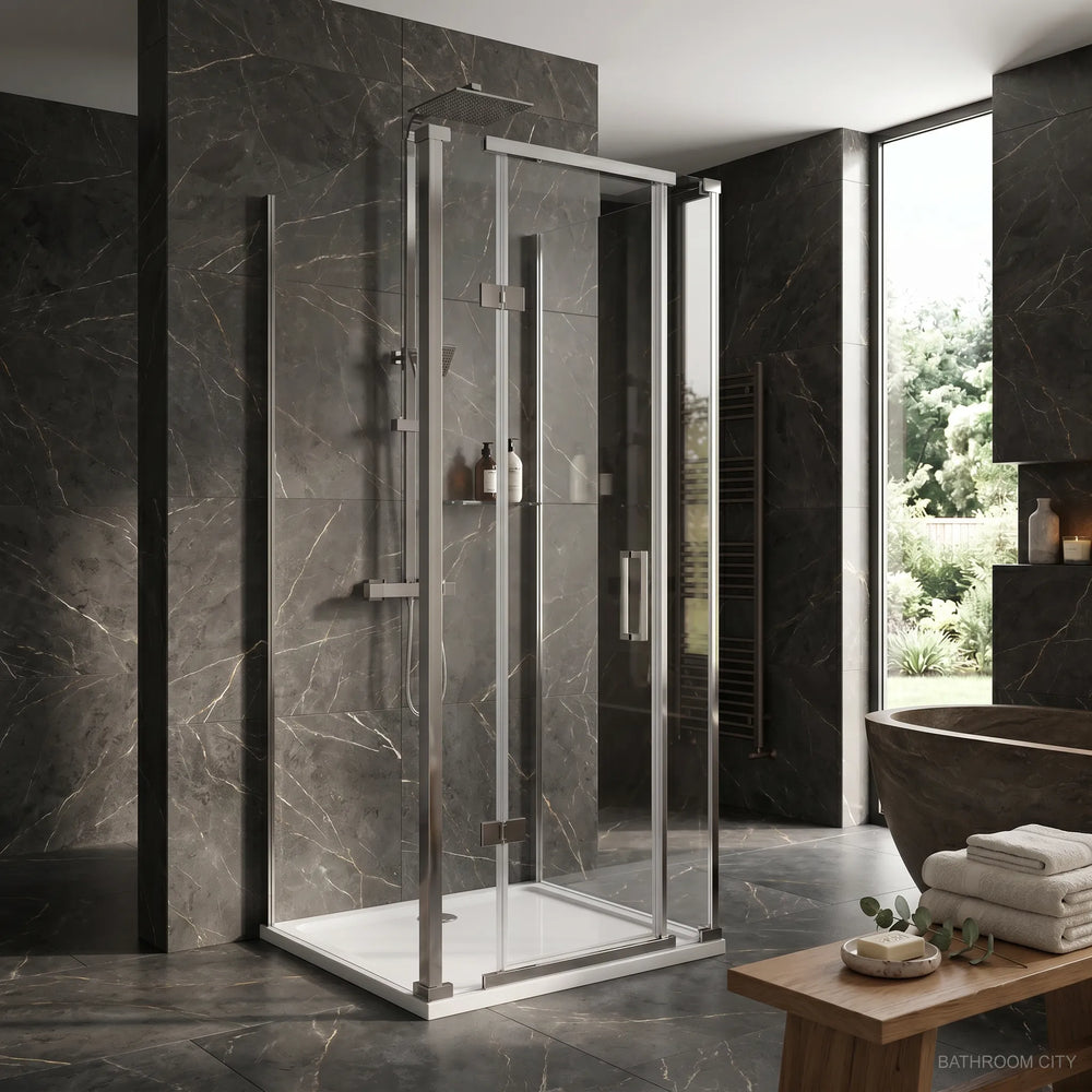 800mm x 800mm 3 Sided Pivot Square Shower Enclosure Radiant