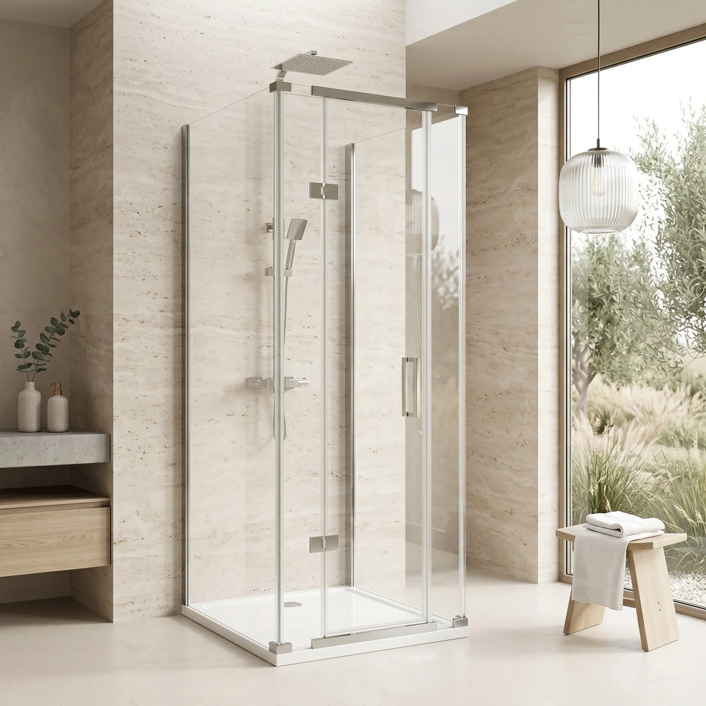 800mm x 800mm 3 Sided Pivot Square Shower Enclosure Radiant