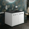 Celeste 600mm Wall Hung White Vanity Unit with Black Basin