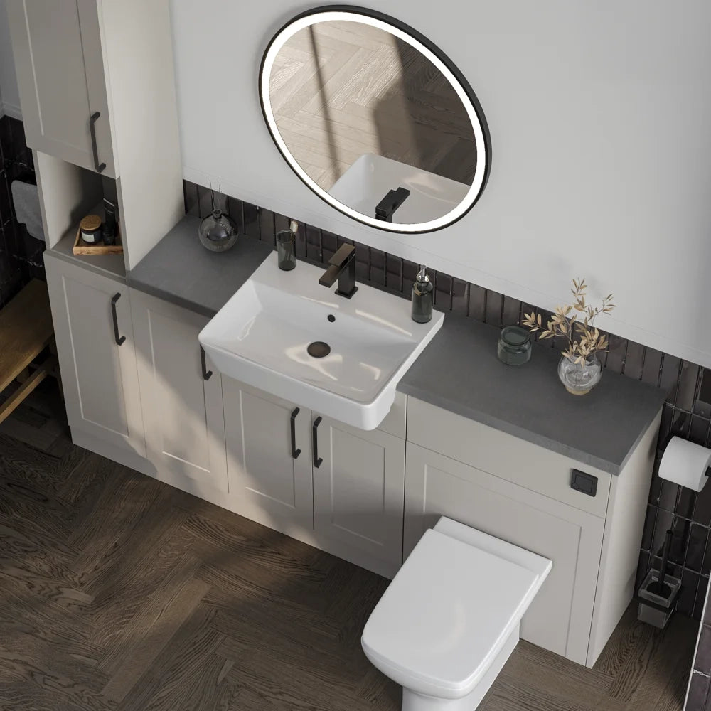 Oliver 1700 Cashmere Shaker Fitted Furniture Combination with Tall Boy