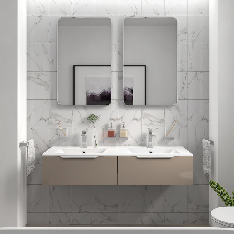 Jivana Gold 1200mm Twin Sink Wall Hung Basin Unit with Drawers