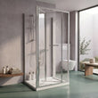 900mm x 700mm 3 Sided Bifold Rectangle Shower Enclosure Radiant