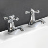 Duchess basin taps pair in chrome, heritage twin-tap design with traditional character and classic styling