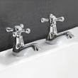 Duchess basin taps pair in chrome, heritage twin-tap design with traditional character and classic styling