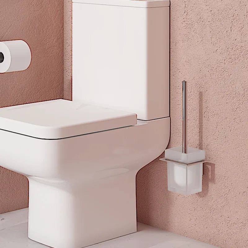 Toilet Brush Holder with Frosted Glass Slade