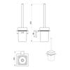 Toilet Brush Holder with Frosted Glass Slade