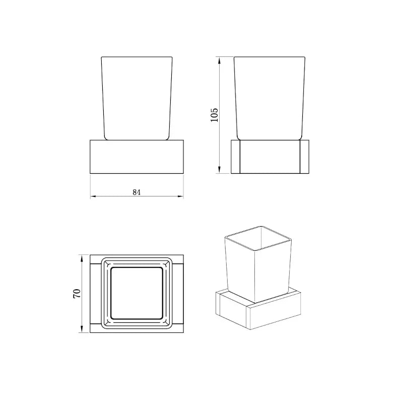 Tumbler Holder with Frosted Glass Cup
