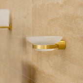 Soap Dish Round Brushed Brass Arrow