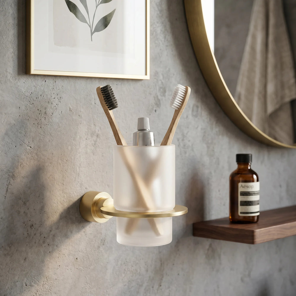 Arrow 6 Piece Brushed Brass Bathroom Accessory Set