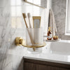 Tumbler and Holder Round Brushed Brass Arrow