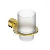 Tumbler and Holder Round Brushed Brass Arrow