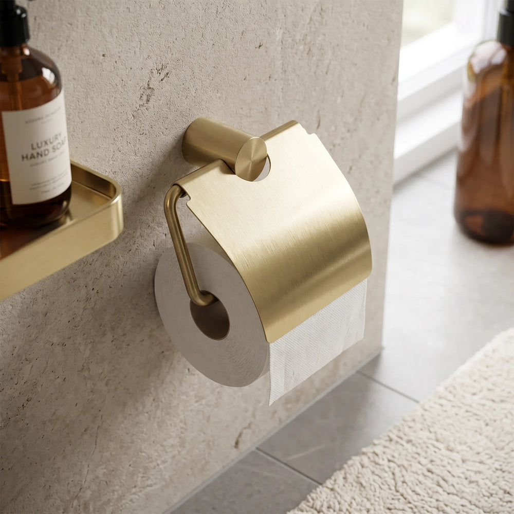 Arrow 6 Piece Brushed Brass Bathroom Accessory Set