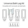 Universal Bath Leg Kit Adjustable Feet Set Chrome Shower Bath Support Fixings