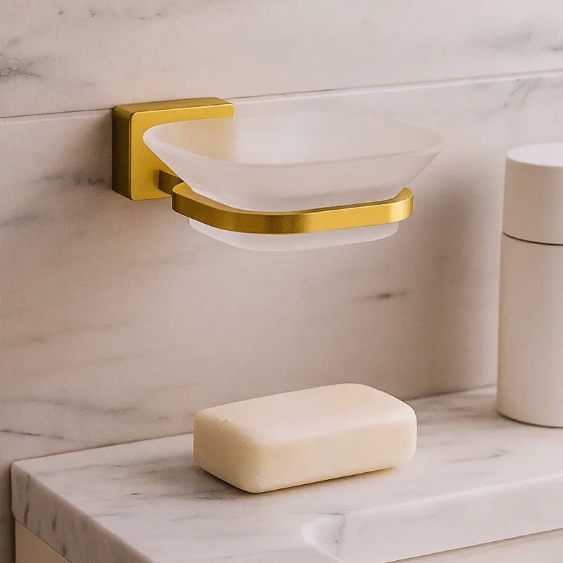 Soap Dish Square Brushed Brass Lima