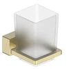 Tumbler and Holder Square Brushed Brass Lima