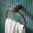 Fluted Brushed Bronze Towel Ring